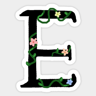 "E" Initial Sticker